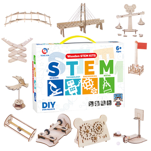 カスタムSTEM玩具 物理学習キット 機械科学実験キット 3D木製パズル 教育玩具 学生用教材 - Product Image 1