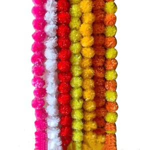 Guirlande de fleurs pour décoration de mariage indien, guirlande mexicaine pour le jour des morts, Halloween, guirlande en plastique, guirlande de fleurs de souci - Product Image 2