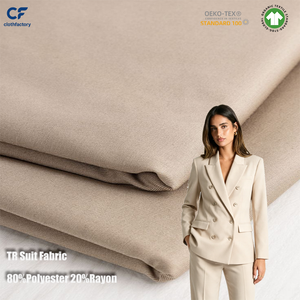 Tissu de costume tissé TR pour homme, 80% polyester 20% viscose, teint uni, style sergé, pantalon blanc pour garçons, vente en gros - Product Image 1