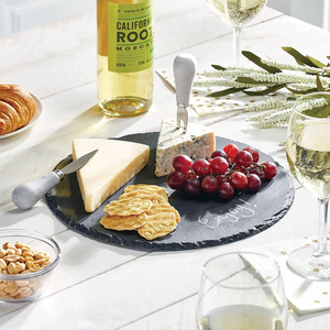 ファーストフード円形石スラブ30cm黒ディナー用チーズステーキ石スラブプレートビュッフェレストラン - Product Image 2