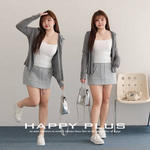 Runqi Minifalda informal con cordón y cintura elástica para mujer, color gris, N9112 - Product Image 3