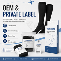 Chaussettes de compression pour le voyage longue distance, hauteur genou, compression graduée, OEM, étiquette privée