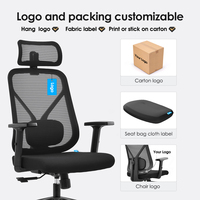 Chaises de bureau, mobilier de bureau moderne, chaise de bureau ergonomique en maille pivotante avec support lombaire 2D