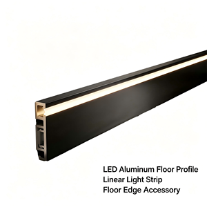 Plinthe LED moderne de 5 cm en aluminium pour hôtel et appartement, profilé lumineux encastré pour installation au sol ou au mur - Product Image 6