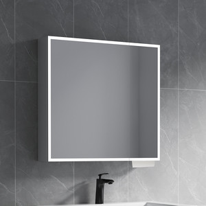 Moderno 2 puertas LED iluminado botiquín Marco de aleación de aluminio 3 años de garantía espejo para Hotel apartamento Villa vanidad pared - Product Image 2