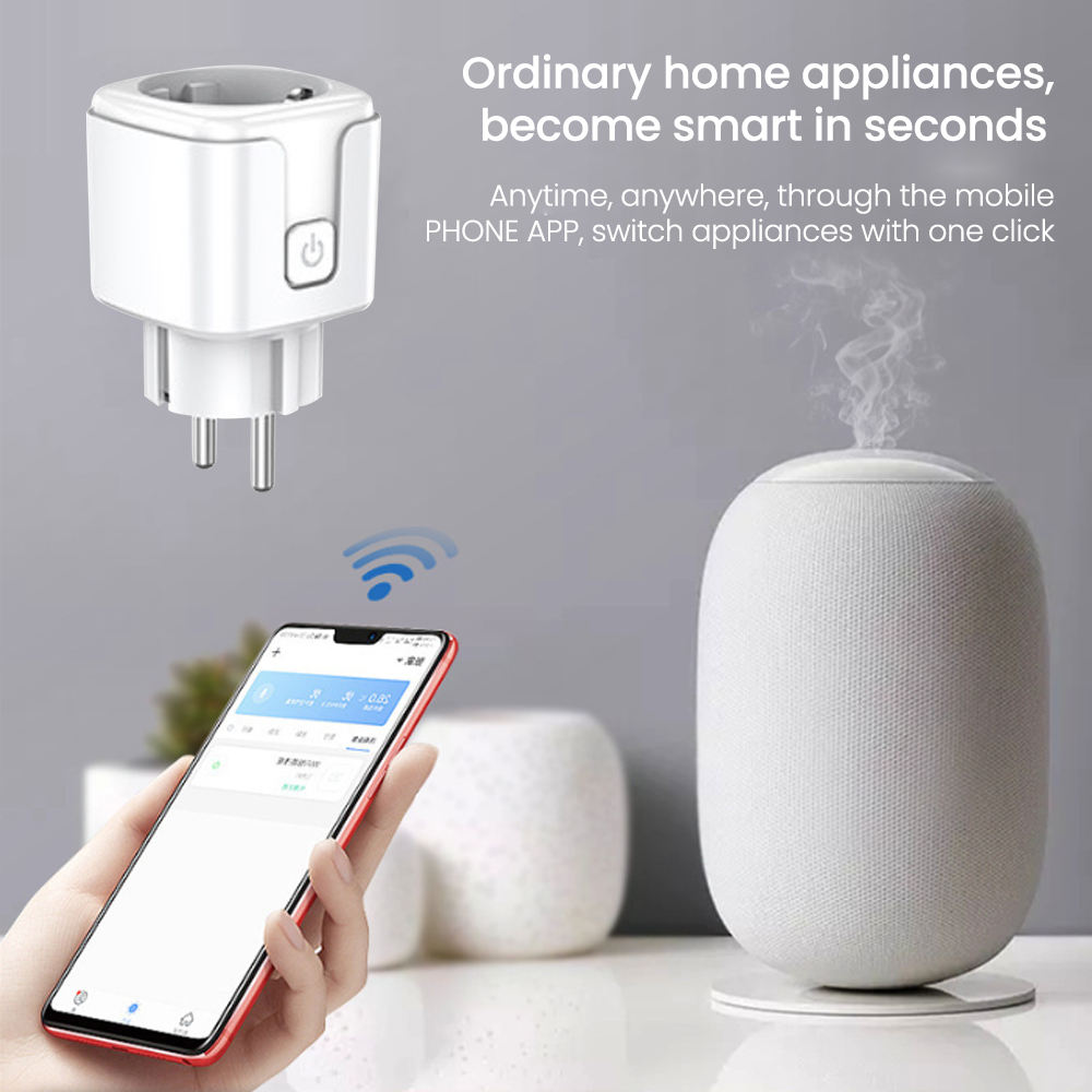 HONPNK Universal 16A Smart Home WiFi Remote Control Timer Power Metering Bar Design EU Smart Power Socket Plug