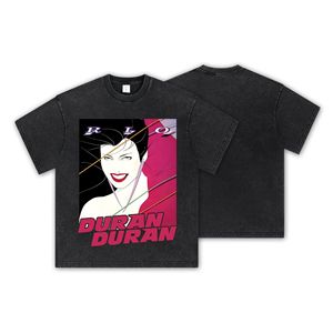 T-shirt in cotone stampato in stile americano vintage con cartoni animati <span class=keywords><strong>Duran</strong></span> <span class=keywords><strong>Duran</strong></span>, personalizzata a maniche corte con stampa digitale diretta - Product Image 1