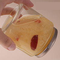Bocaux en verre scellés à rayures verticales, résistants à la chaleur, pour portions de nid d'oiseau, prêts à consommer, pour bouillonnée de poisson fraîche, confitures et autres préparations.
