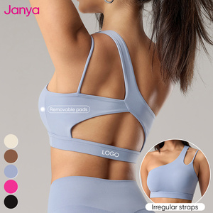 Nuova Janya traspirante monospalla cavo posteriore <span class=keywords><strong>reggiseno</strong></span> da allenamento leggero palestra Fitness canottiere sportive con cinturino irregolare <span class=keywords><strong>reggiseno</strong></span> da donna - Product Image 3