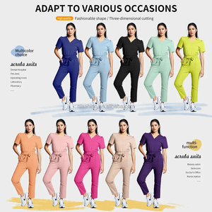 Ensembles d'infirmière hospitalière OEM gommages légers et durables en polyester et spandex conception à la mode impression personnalisée gommages d'infirmière médicale - Product Image 6