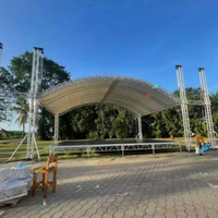 Sistema de Estructura de Aluminio Negro de 10x7m, Sistema de Elevación de Techo para Escenario, Estructura de Aluminio F34 para Circo