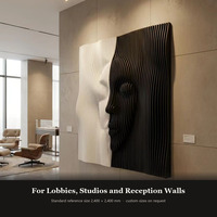 Panneau mural 3D paramétrique de luxe en MDF pour la décoration intérieure du salon et de la chambre, sculpture artistique en bois, moderne et personnalisable, vente en gros