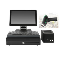 POS-система Sunson 15.6 дюймов, моноблок, с одним/двумя экранами, Android, 8 ГБ ОЗУ, 128 ГБ SSD, 10-точечный сенсорный экран, гарантия 3 года, черный цвет