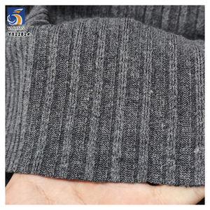 Nefes Polyester Rayon pamuk Spandex streç şerit jakarlı kumaş kalın ribana örgü kumaş kazak bluzlar için - Product Image 5