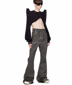 Top qualité Original sangle sangle pagode carré épaule polaire recadrée sweat noir unisexe hommes recadrée Tecsweat sweat - Product Image 2