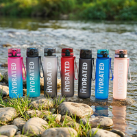 Bouteille d'eau de sport en Tritan à boire directement, grande capacité 1L (32oz), pour extérieur, étudiants, camp d'été, en plastique