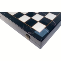 Échiquier pliable portable de 16,5 pouces, motif marbre luxueux, écologique, durable, artisanal, boîte à échecs