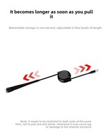 Câble rétractable 3-en-1 Stongwire à charge rapide USB Type-C Micro MFI TPE compatible iPhone 14/15/12/11 Pro Max
