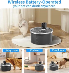 Fontaine à eau automatique pour chat, intelligente, sans fil, grande capacité, rechargeable, silencieuse, distributeur d'eau pour animaux de compagnie, vente en gros - Product Image 3