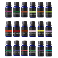 Coffret cadeau de 6, 12 ou 8 huiles essentielles d'aromathérapie 100% pures avec 10 ml de lavande, de menthe poivrée et d'eucalyptus