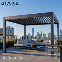 Pergola modulaire en aluminium Jiake avec toit à lames orientables pour terrasse sur toit, gazebo extérieur, vente en gros