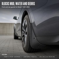 Garde-boue STEELTIGER pour Tesla Model Y 2021-2024, 4 pièces, à clipser, sans perçage, noir, TPE PP, protection de carrosserie