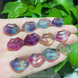 Artisanat en cristal, sculptures en gros, mini cristal de fluorite arc-en-ciel naturel, pierre précieuse sculptée, minuscules figurines de cône de pin pour cadeau - Product Image 3