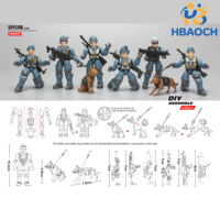 1 paquet de figurines militaires en blister, soldats des forces spéciales avec armes, jouet d'assemblage en plastique DIY, jouet d'armée STEM, cadeau pour enfants
