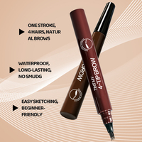 Pensil Alis Tahan Air 4 Ujung Custom Grosir 5 Warna Natural Wild OEM ODM Produsen Makeup
