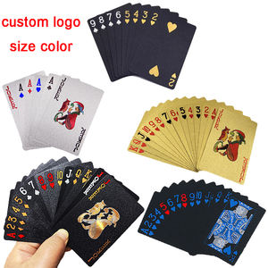 Cartes de poker <span class=keywords><strong>en</strong></span> plastique personnalisées de haute qualité, lavables, revêtues de plastique, impression de cartes de jeu <span class=keywords><strong>en</strong></span> feuille d'or PVC - Product Image 1