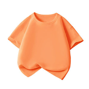 T-shirt en coton pour enfants, manches courtes, col rond, couleur unie, pour les activités de loisirs - Product Image 4
