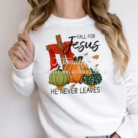 Haute qualité sans quantité minimale de commande personnalisé Dtf transfert impression Sneaker conception transferts pour T-Shirts jésus ne laisse jamais impression par transfert