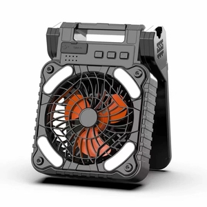 Ventilador Solar para Acampar al Aire Libre de 5200 mAh con Cargador de Teléfono Plegable, Lámpara de Pie, Banco de Energía, Carga Solar de Cuatro Velocidades para Acampar - Product Image 4