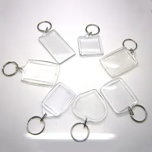 Wholesale Custom Keyring Make Your Own Photo Frame Blank Acrylic Key Ring Keyring With Custom Photo DIY