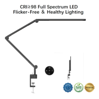 Lampe de bureau LED à intensité tactile, changement de couleur, design pliable en métal, double éclairage, AC, écologique, protection des yeux pour le travail sur ordinateur et les étudiants