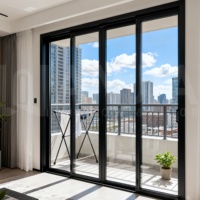 Porte coulissante en verre pour patio extérieur imperméable, profil mince en aluminium, pergola de luxe, porte coulissante pour villa