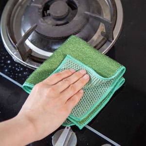2 में 1 माइक्रोफाइबर रसोई स्क्रबर कपड़े गैर स्क्रैबर डिश कपड़े को सोखने योग्य स्क्रब कपड़े थोक - Product Image 5