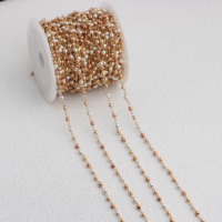 Rantai Saturnus Beruntai 3 Warna Emas 14K/Rose Gold 14K/Perak 925 dengan Kawat Emas 14K untuk Pembuatan Perhiasan Permanen DIY