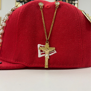 Nouvelles épingles à chapeau mexicaines en gros, San <span class=keywords><strong>Judas</strong></span>, Madonna, Vierge Marie, épingles à chapeau en métal personnalisées, hip-hop, avec chaîne - Product Image 3