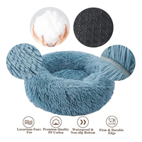 Lieferanten große Luxus kissen lange Plüsch Innen sofa wasch bar blau grün beruhigend Donut Kusch ler Haustier lustige Hund flauschiges Bett