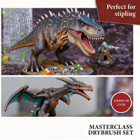 Set Kuas Detail Hobby 3pcs Ukuran Berbeda, Bulu Kambing, Gagang Hitam, Set Kuas Drybrush Masterclass, Promo!