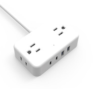 Soket Strip daya USB empat Porta Amerika empat Porta Socket-125V ekstensi cetakan sakelar perlindungan berlebih Strip Desktop standar US