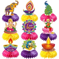 Décoration de table pour fête Diwali, Halloween, Pâques, centre de table en nid d'abeille, décoration de festival indien Rangoli en papier
