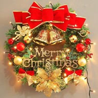 Couronne de Noël en plastique de 40 cm, vente en gros, usine de Yiwu, best-seller