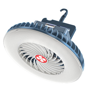 Luz de camping con ventilador, recargable por USB, LED portátil, luz para tienda de campaña, mini ventilador multifuncional para camping - Product Image 2