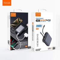 Batterie externe 45W 20000mAh à charge rapide avec ports USB-C et câble Type-C, pour ordinateurs portables et téléphones mobiles