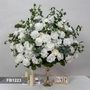 DKB OEM - Bola de Flores Artificiales para Centros de Mesa, <span class=keywords><strong>Rosas</strong></span> Blancas y Plantas Verdes, 80 cm, Venta al por Mayor - Product Image 2