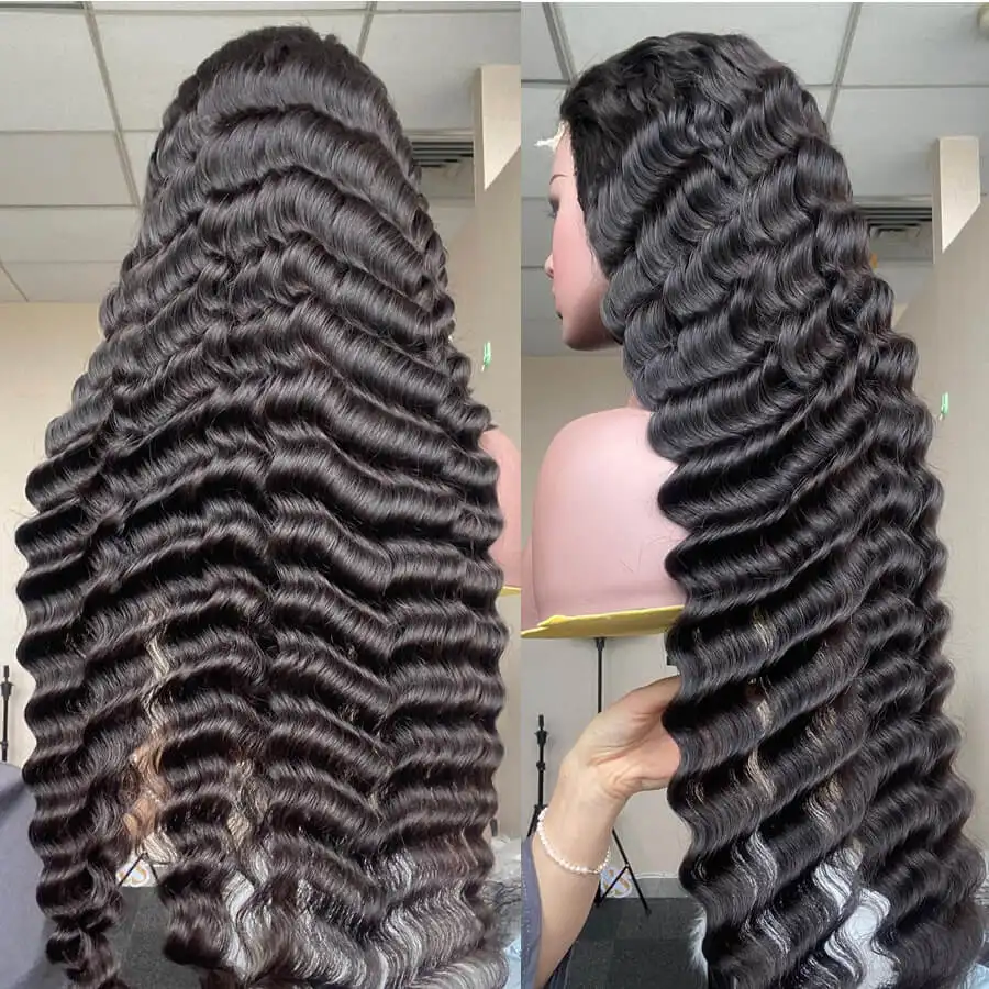 Cheap 4*4 13*4 HD Transparent Swiss Lace Front Wigs Human Hair, Natural Loose Deep Wave Wig Perruque Virgin Human Hair Vendors