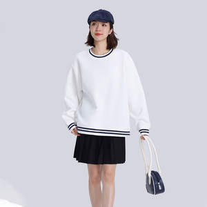 Sudadera con Capucha Personalizada de Algodón Grueso de 350 g/m², Estilo Retro Moderno, Holgada, con Hilo Intercolor, Cuello Redondo - Product Image 4