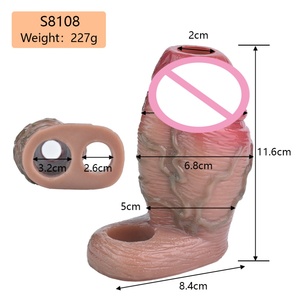 SXXY Soft Silicone Realistic Penis Sleeve Reusable Hollow Condom Dick Enlargement Penis Sleeve <b>for</b> Couple Sex Pleasure <b>Toys</b> - Product Image 1